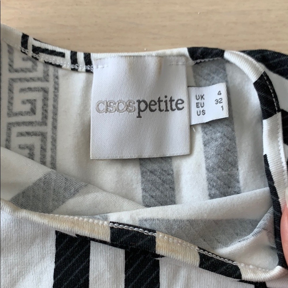 SOLD OUT Asos Petite Black Midi Greek Key Dress - Picture 4 of 6